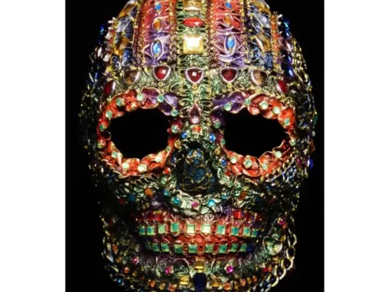 КАРТИНА НА СТЕКЛЕ COLORFUL SKULL 120X80СМ