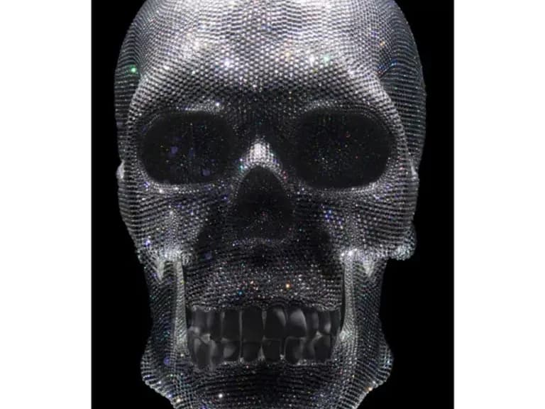 КАРТИНА НА СТЕКЛЕ DIAMOND SKULL 120X80СМ