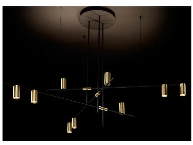 ЛЮСТРА LED BLACK/GOLD L137 9P 3