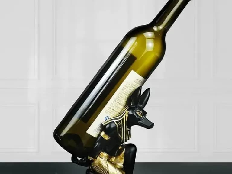 СТАТУЭТКА ПОДСТАВКА ДЛЯ ВИНА ANUBIS DOG 17CM